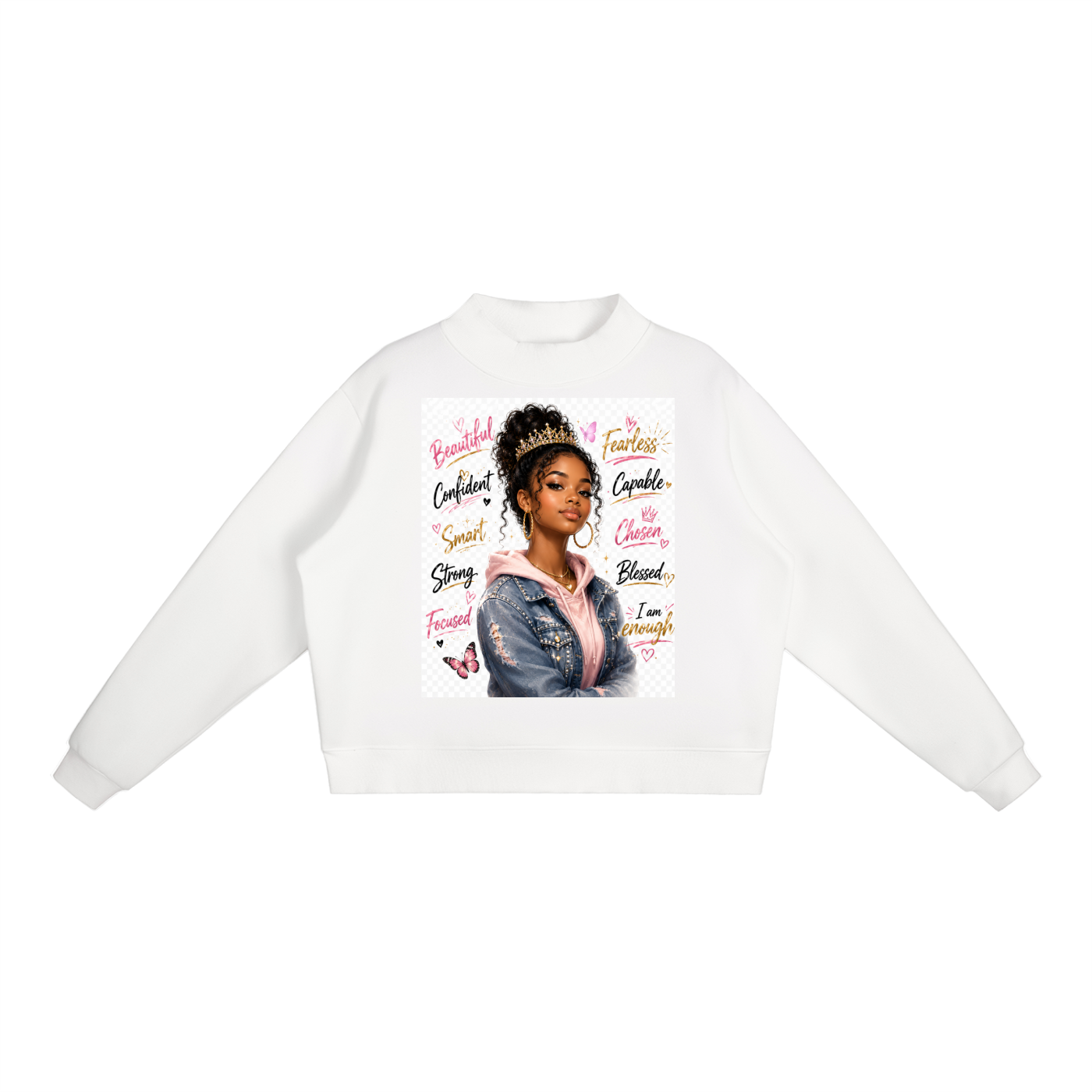 Essential Fleece Mock-Neck Crew Sweatshirt