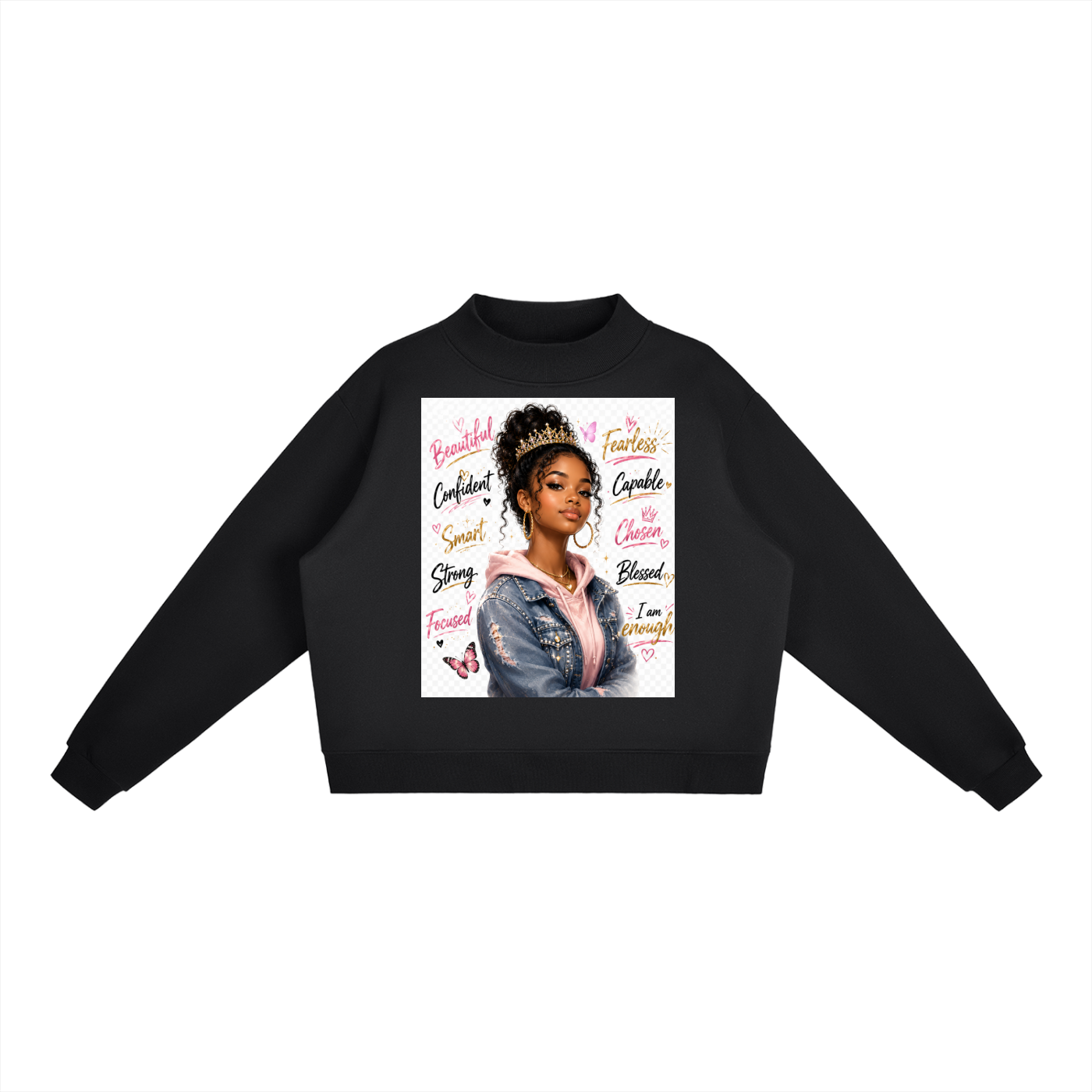 Essential Fleece Mock-Neck Crew Sweatshirt