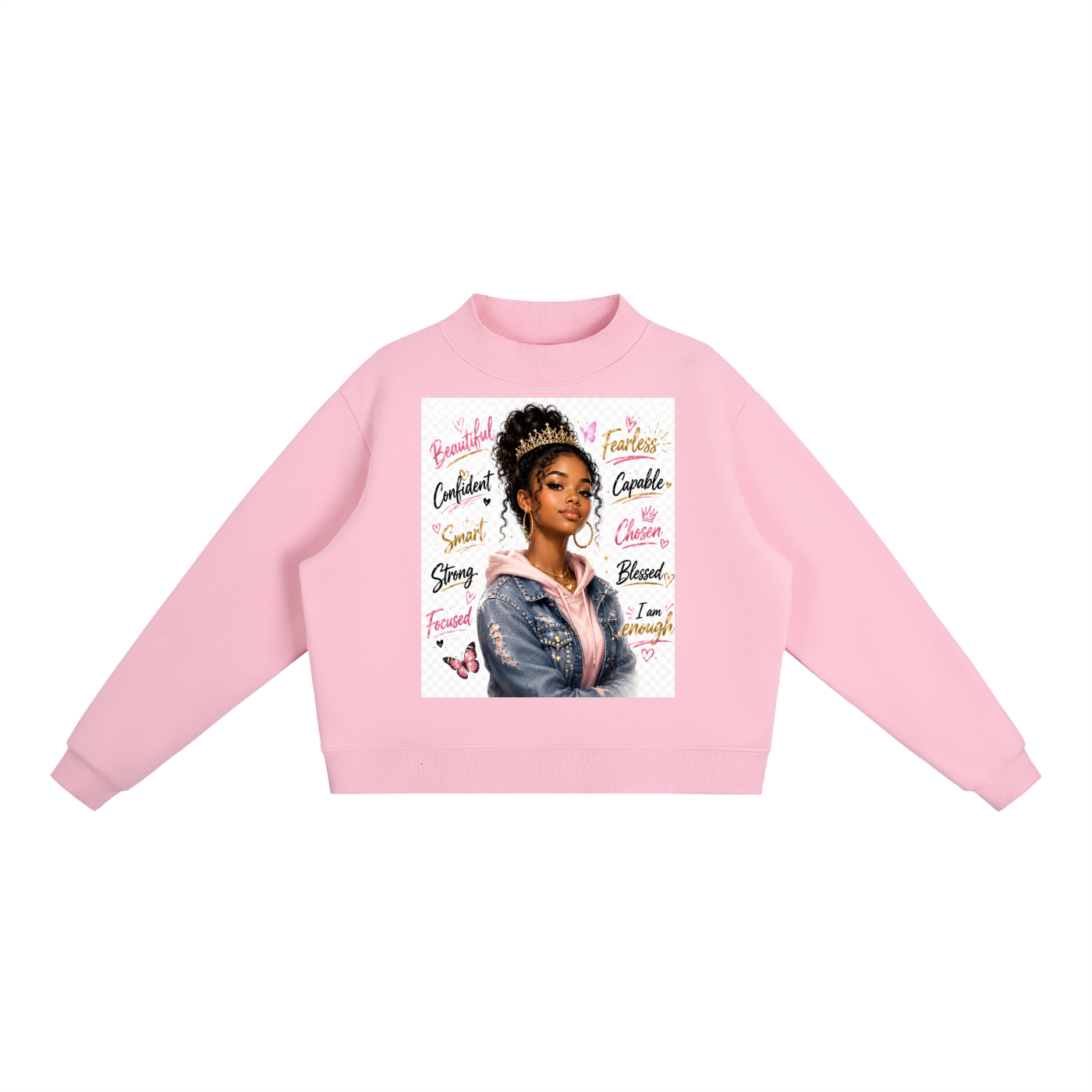 Essential Fleece Mock-Neck Crew Sweatshirt